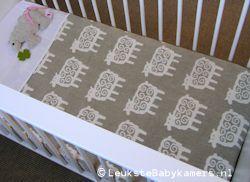 Ledikantdeken Schaap katoen beige