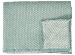 Ledikantdeken Velvet wol duck egg blue