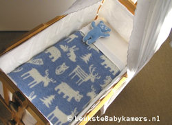 Wiegdeken Forest wol blauw