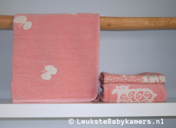 Wiegdeken Vlinders katoen roze