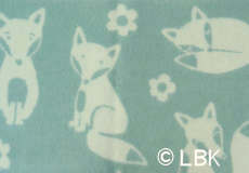 Wiegdeken Fox wol duck egg blue dessin