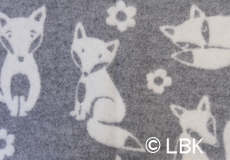 Wiegdeken Fox wol grijs dessin
