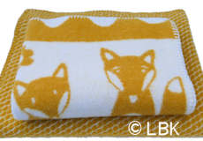 Wiegdeken Fox wol saffraan afwerking
