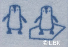 Wiegdeken Pinguïn wol blauw dessin