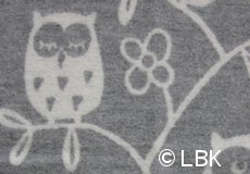 Wiegdeken Uil wol grijs dessin